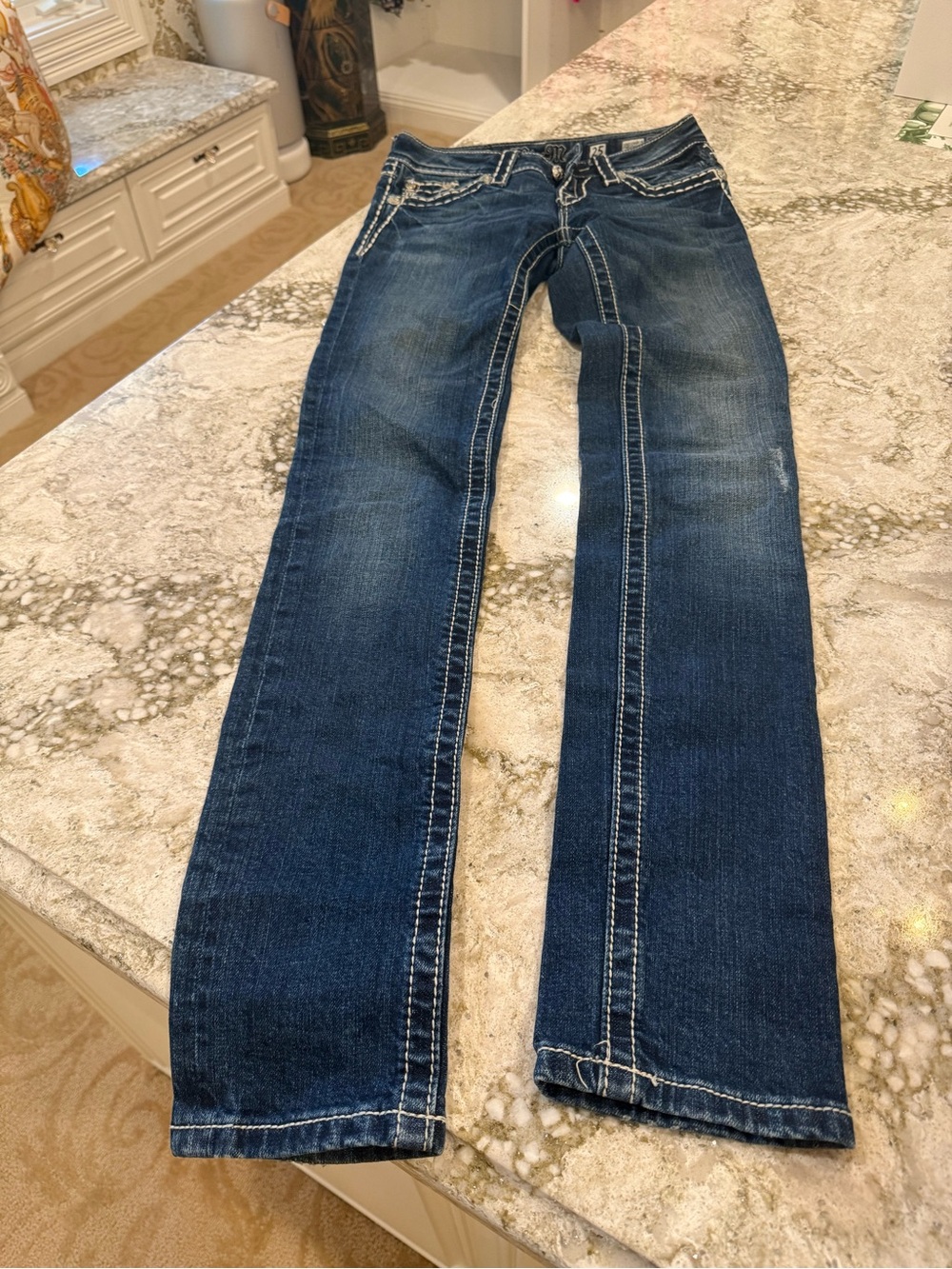 Miss Me Dark Blue Straight Leg Jeans